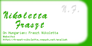 nikoletta fraszt business card